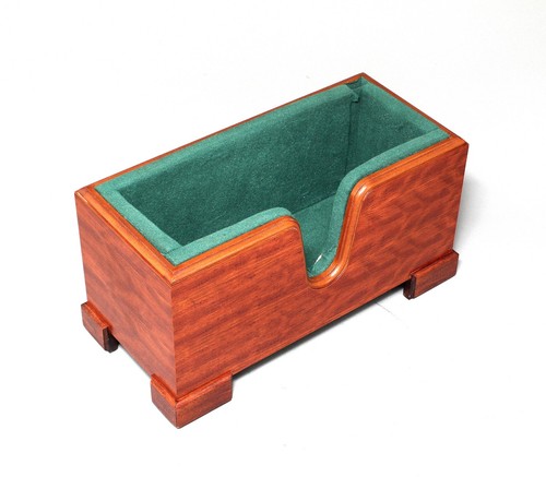Wooden cello stand upholstered
